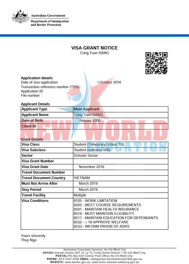 VISA DU HỌC ÚC