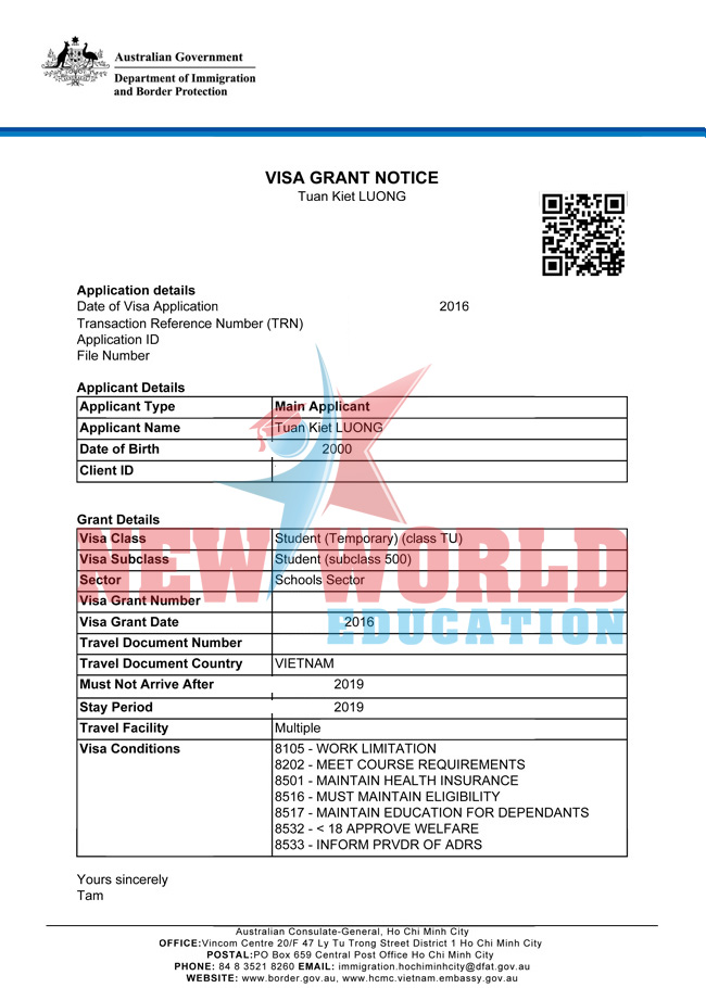 VISA DU HỌC ÚC