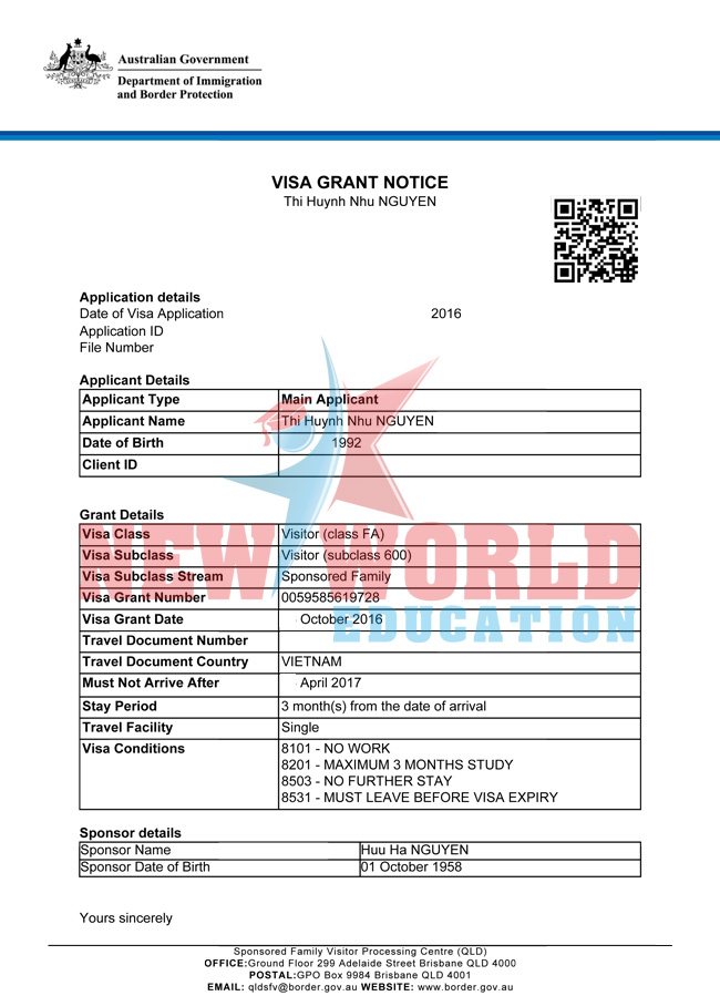 VISA DU LỊCH UC
