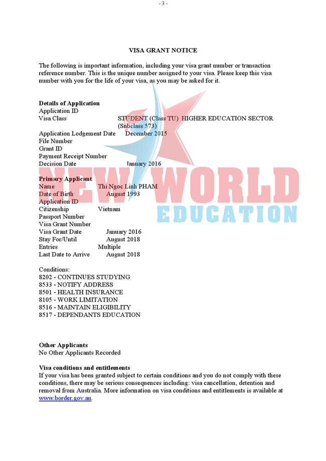 VISA DU HỌC ÚC