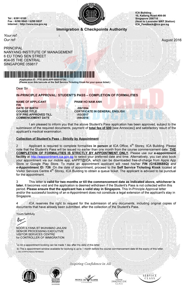 visa du hoc singapore