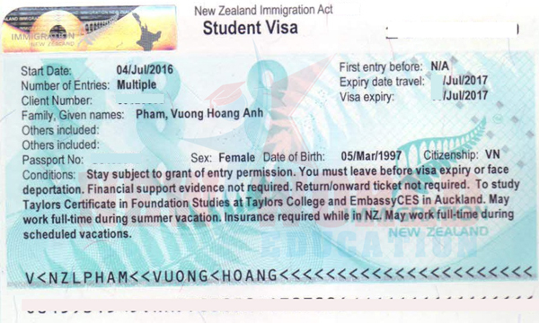 VISA DU HOC NEW ZEALAND