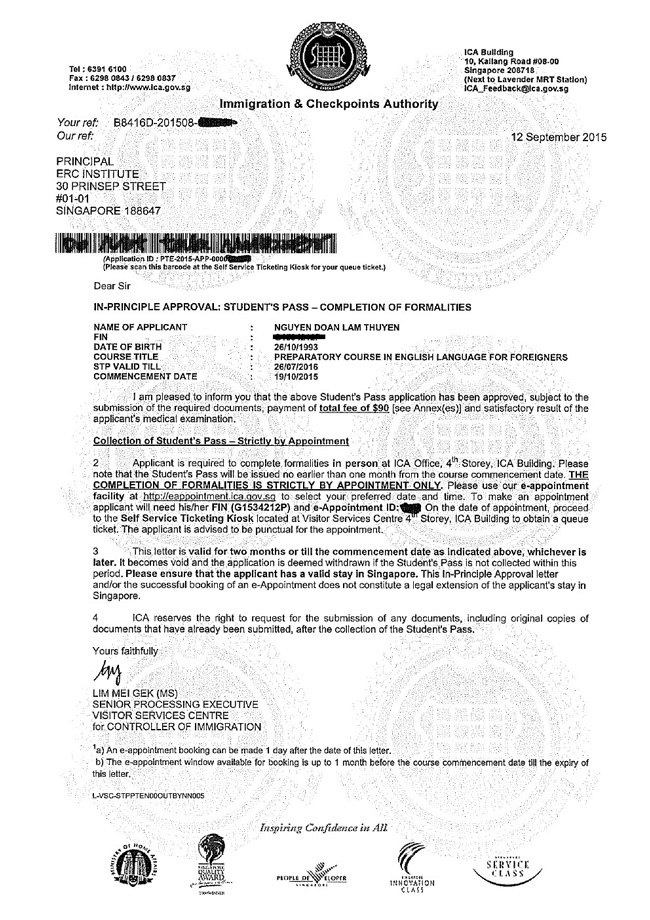 VISA DU HOC SINGAPORE
