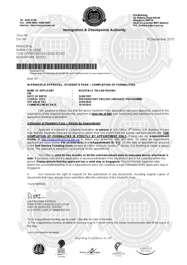 VISA DU HOC SINGAPORE