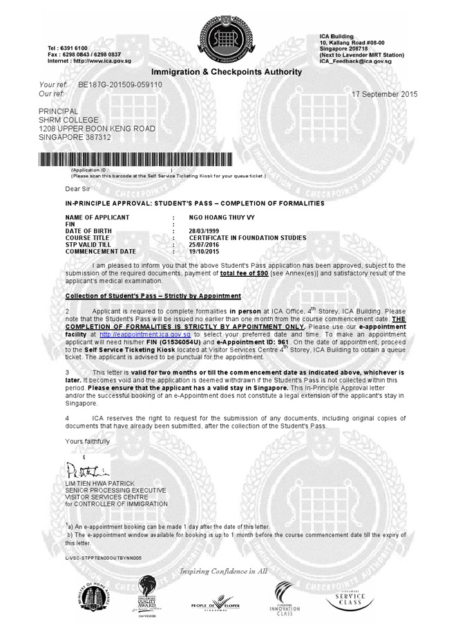 VISA DU HOC SINGAPORE