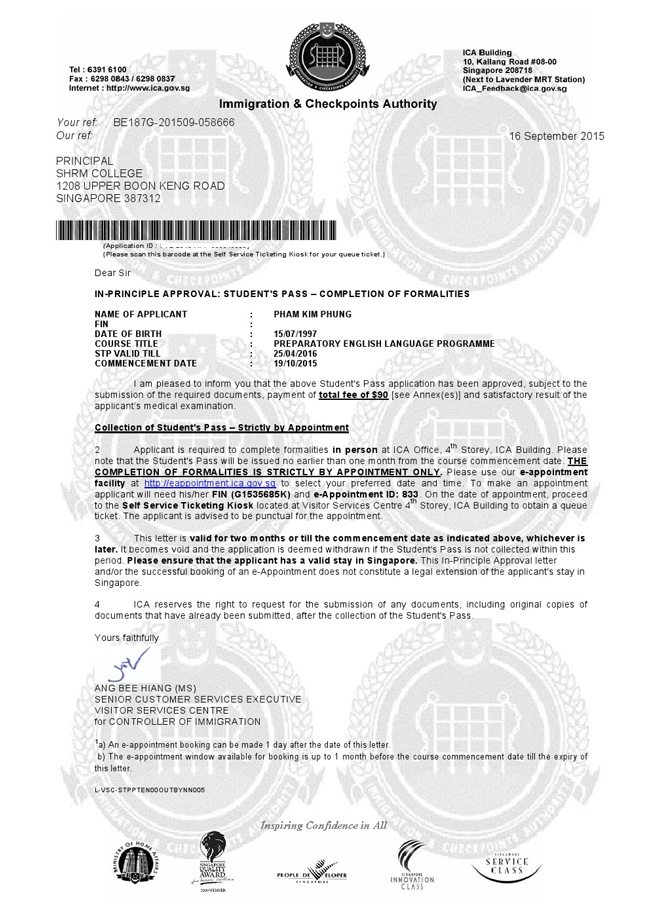 VISA DU HOC SINGAPORE