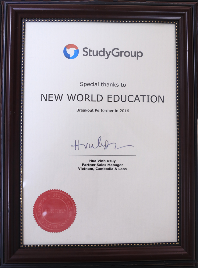 BREAKOUT PERFORMER IN 2016 - STUDY GROUP