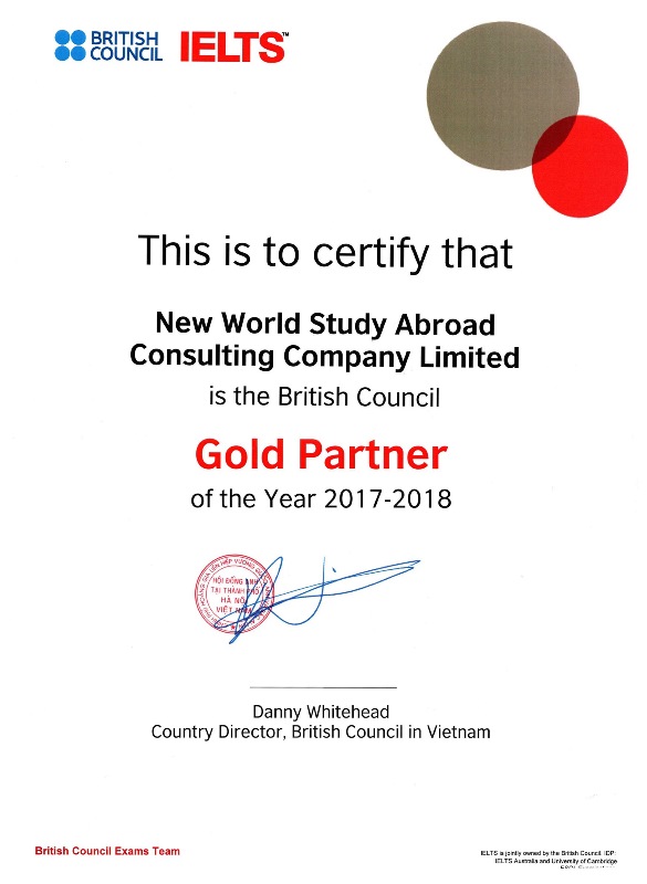 Gold Partner of the Year 2017-2018 - British Council