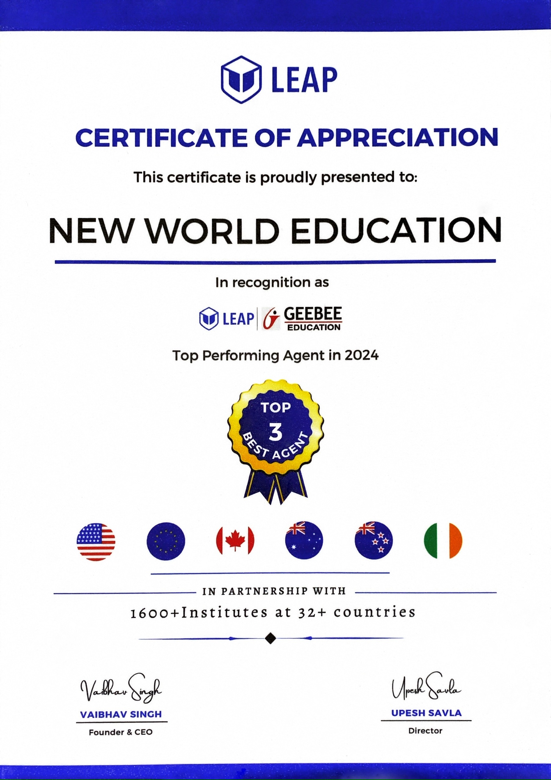 TOP Performing Agent Award 2024 - LEAP Geebee