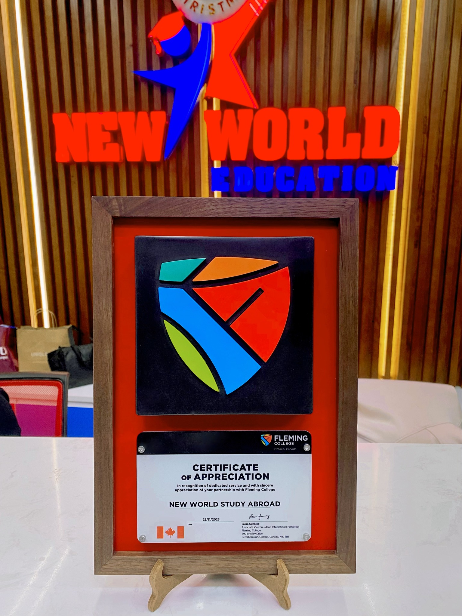 Certificate of Appreciation 2025 - Fleming College