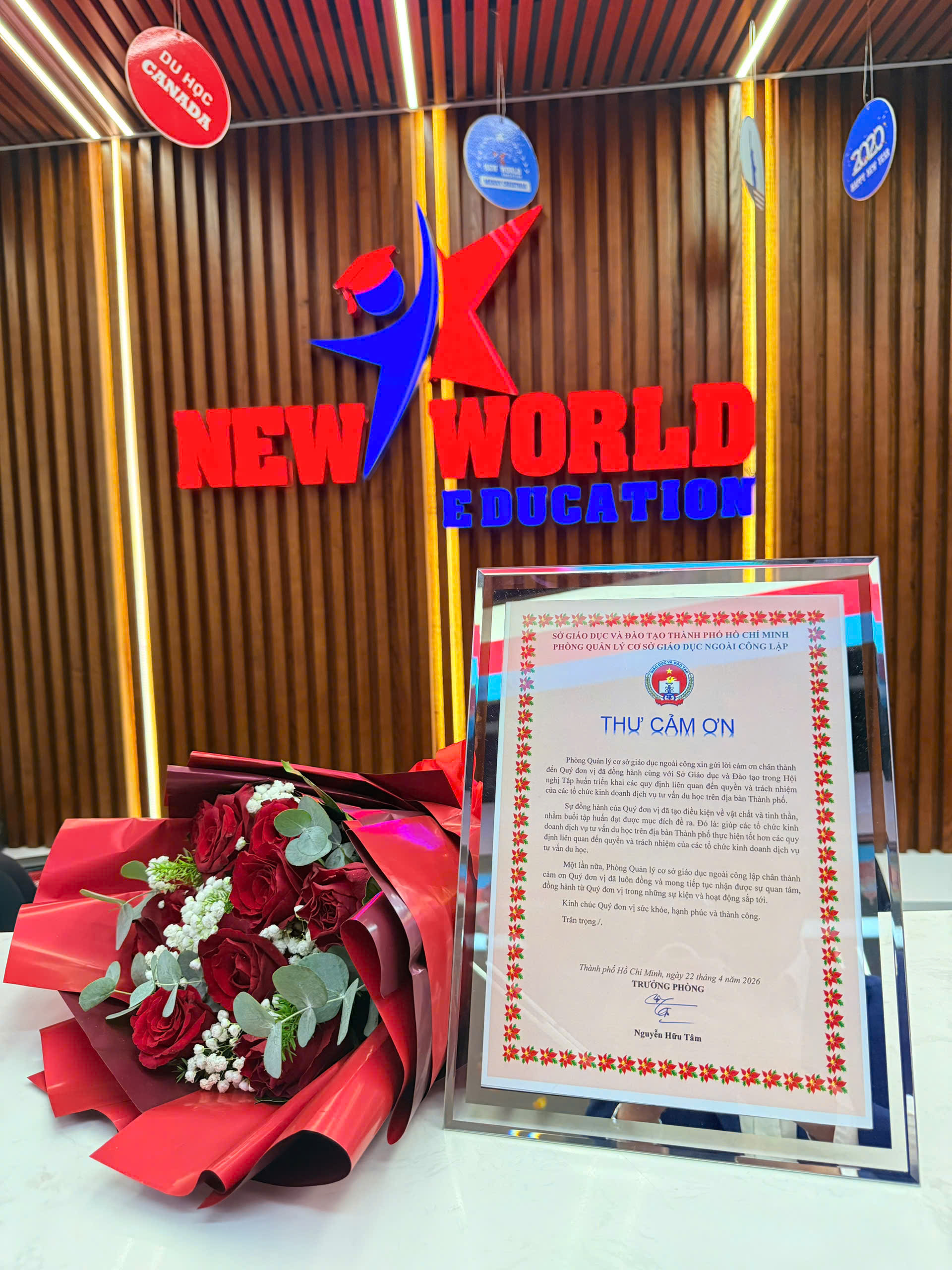 Thư cảm ơn từ Sở Giáo dục TPHCM