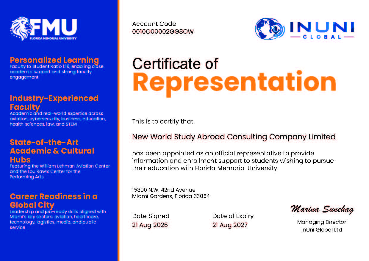 US - Florida Memorial University certificate